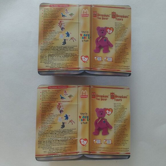 Ty McDonald's Teenie Beanie Lefty The Donkey Millennium Bears LOT Of 3 NEW - Picture 8 of 8